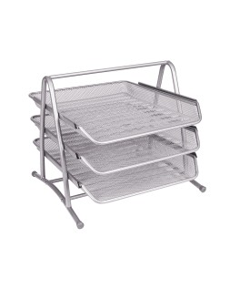 Bandeja sobremesa metalica q-connect kf00822 rejilla plata 3 bandejas movibles 350x278x275 mm