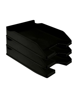 Bandeja sobremesa plastico q-connect negro opaco 100% reciclado 240x70x340 mm