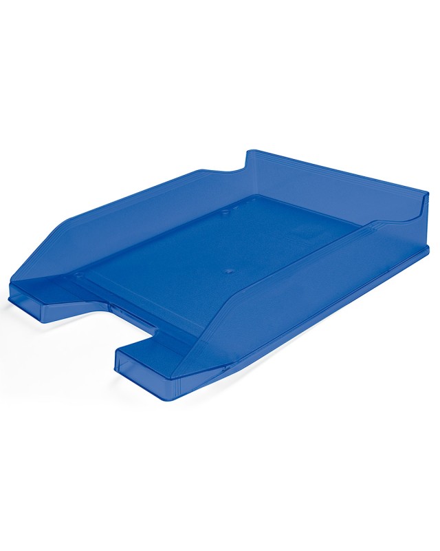 Bandeja sobremesa plastico q-connect azul transparente 240x70x340 mm