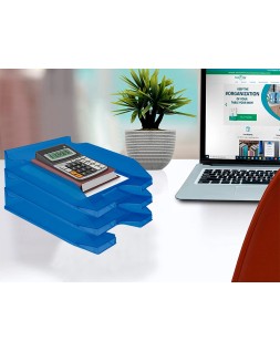 Bandeja sobremesa plastico q-connect azul transparente 240x70x340 mm