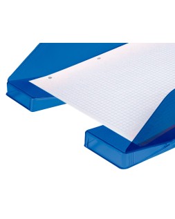 Bandeja sobremesa plastico q-connect azul transparente 240x70x340 mm