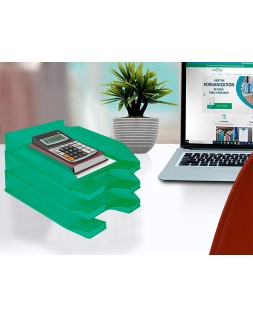 Bandeja sobremesa plastico q-connect verde transparente 240x70x340 mm