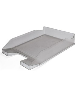 Bandeja sobremesa plastico q-connect gris oscuro transparente 240x70x340 mm
