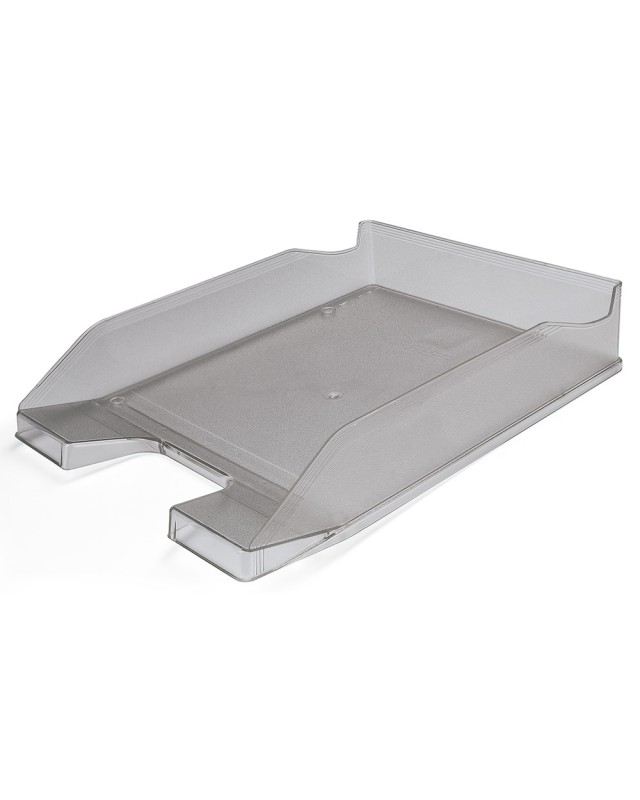 Bandeja sobremesa plastico q-connect gris oscuro transparente 240x70x340 mm