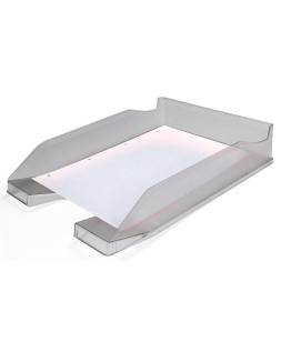 Bandeja sobremesa plastico q-connect gris oscuro transparente 240x70x340 mm