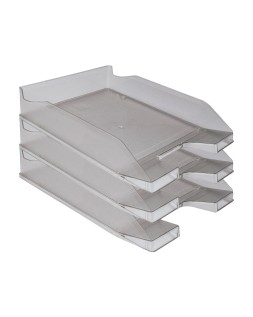 Bandeja sobremesa plastico q-connect gris oscuro transparente 240x70x340 mm