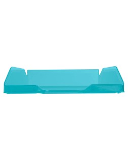 Bandeja sobremesa plastico q-connect turquesa transparente 240x70x340 mm