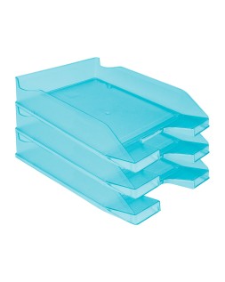 Bandeja sobremesa plastico q-connect turquesa transparente 240x70x340 mm