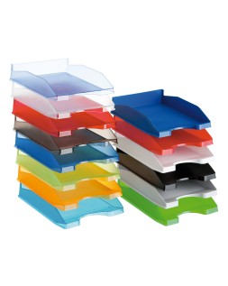 Bandeja sobremesa plastico q-connect turquesa transparente 240x70x340 mm