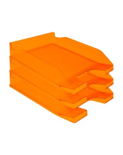 Bandeja sobremesa plastico q-connect naranja transparente 240x70x340 mm
