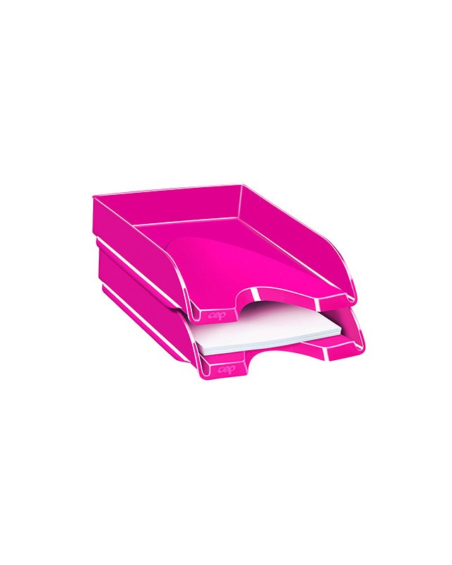 Bandeja sobremesa cep plastico rosa 257x348x66 mm