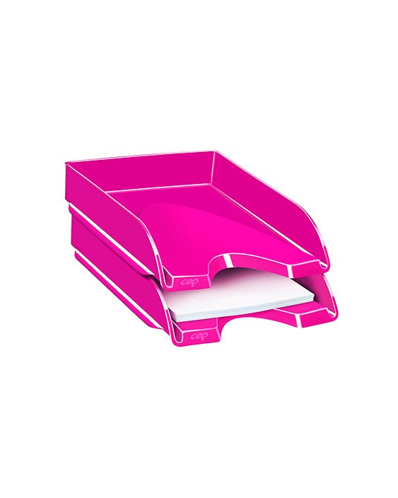Bandeja sobremesa cep plastico rosa 257x348x66 mm