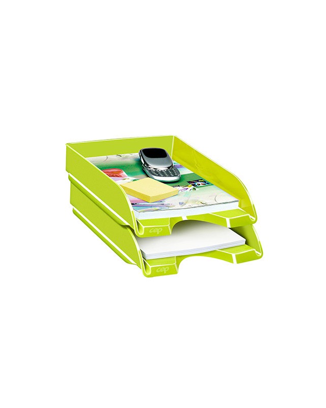 Bandeja sobremesa cep plastico verde 257x348x66 mm