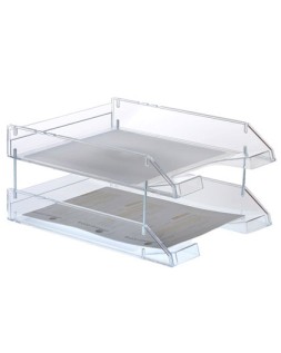 Bandeja sobremesa archivo 2000 plastico transparente cristal sin varillas 340x260x60 mm