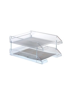 Bandeja sobremesa archivo 2000 plastico transparente cristal sin varillas 340x260x60 mm