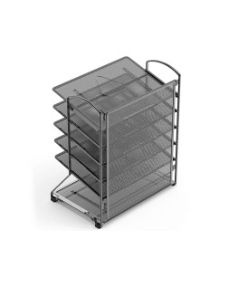 Bandeja sobremesa q-connect kf17289 metalica rejilla negra 6 bandejas 325x230x390 mm