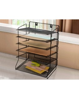 Bandeja sobremesa q-connect kf17289 metalica rejilla negra 6 bandejas 325x230x390 mm