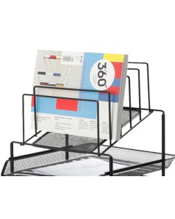 Bandeja clasificadora sobres q-connect kf17296 metalica rejilla negra 3 bandejas 300x350x420 mm