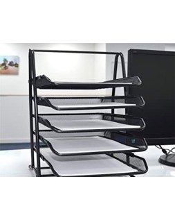 Bandeja sobremesa metalica q-connect kf18474 rejilla negro 5 bandejas movibles 350x275x375 mm