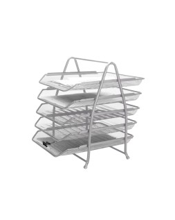 Bandeja sobremesa metalica q-connect kf18476 rejilla plata 5 bandejas movibles 350x275x375 mm
