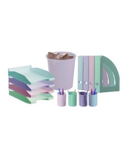 Bandeja sobremesa archivo 2000 antimicrobiana plastico apilable 3 posiciones din a4 y folio verde 345x255x60 mm