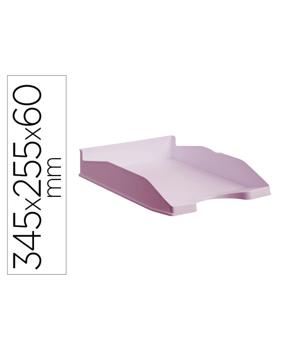 Bandeja sobremesa archivo 2000 antimicrobiana plastico apilable 3 posiciones din a4 y folio rosa 345x255x60 mm