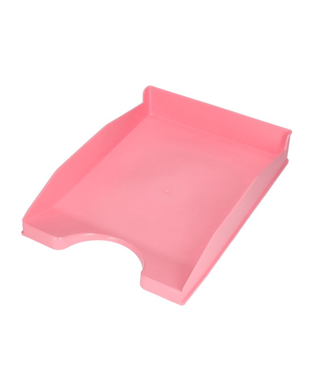 Bandeja sobremesa plastico q-connect rosa pastel opaco 240x70x340 mm