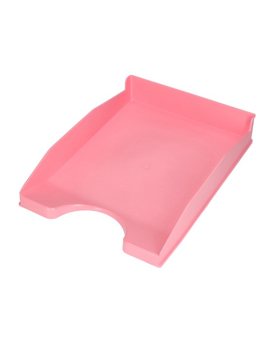 Bandeja sobremesa plastico q-connect rosa pastel opaco 240x70x340 mm