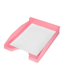 Bandeja sobremesa plastico q-connect rosa pastel opaco 240x70x340 mm