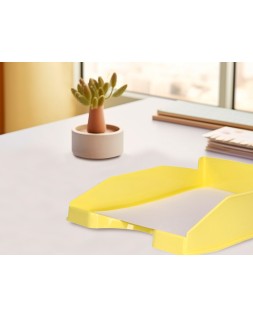 Bandeja sobremesa plastico q-connect amarillo pastel opaco 240x70x340 mm