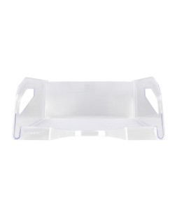 Bandeja sobremesa plastico q-connect gran capacidad con asa transparente 386x270x115mm