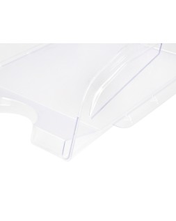 Bandeja sobremesa plastico q-connect gran capacidad con asa transparente 386x270x115mm