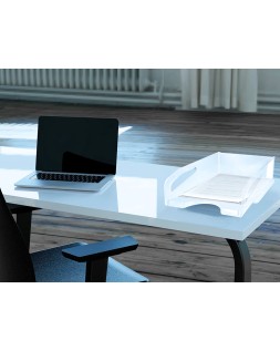 Bandeja sobremesa plastico q-connect gran capacidad con asa transparente 386x270x115mm