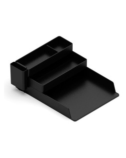 Bandeja sobremesa plastico q-connect organizador de escritorio con 4 departamentos color negro