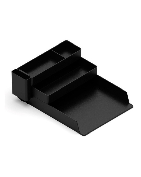 Bandeja sobremesa plastico q-connect organizador de escritorio con 4 departamentos color negro