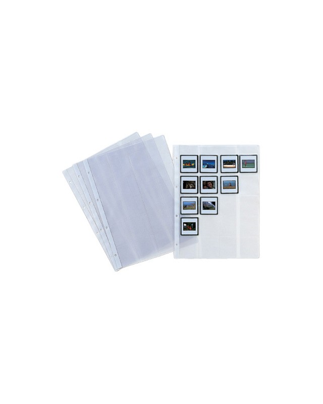 Funda pardo folio 4 taladros 200 mc lomo reforzado para 20 diapositivas