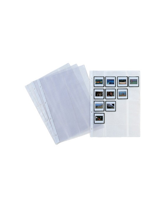 Funda pardo folio 4 taladros 200 mc lomo reforzado para 20 diapositivas