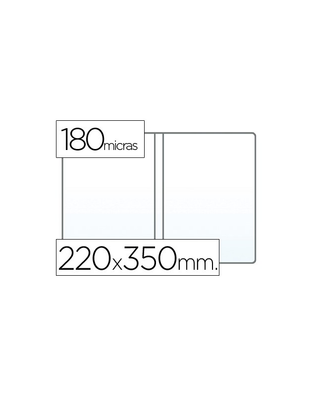 Funda portadocumento cuarto doble 180 micras pvc transparente 220x350mm