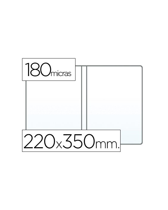 Funda portadocumento cuarto doble 180 micras pvc transparente 220x350mm