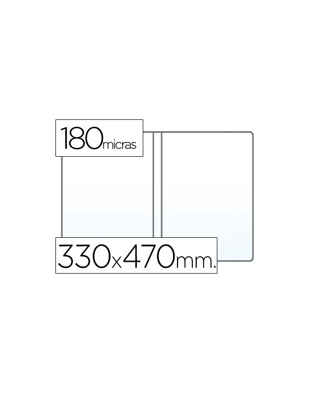 Funda portadocumento q-connect folio doble 180 micras pvc transparente 330x470mm