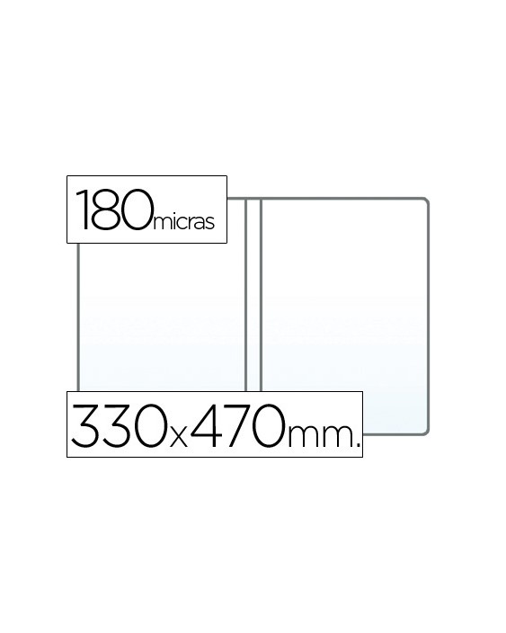Funda portadocumento q-connect folio doble 180 micras pvc transparente 330x470mm