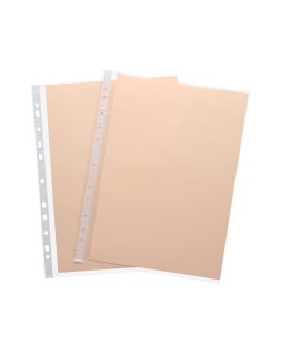 Funda multitaladro q-connect din a4 50 mc piel de naranja bolsa de 10 unidades
