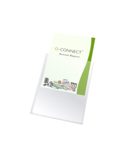 Funda portadocumento q-connect din a6 150 micras pvc transparente con uñero 105x148 mm
