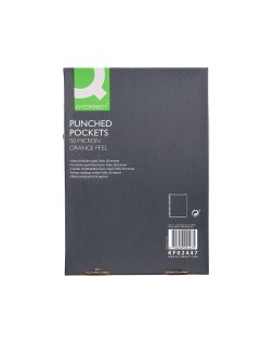 Funda multitaladro q-connect folio 50 mc piel de naranja caja de 100 unidades