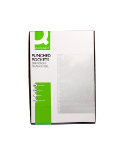 Funda multitaladro q-connect folio 50 mc piel de naranja caja de 100 unidades