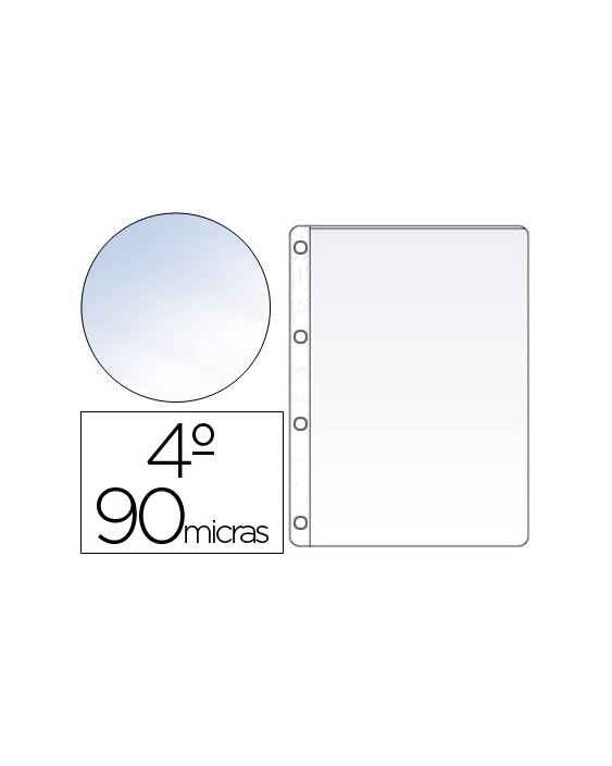 Funda saro pvc cuarto cuatro taladros 90 mc cristal caja de 100 unidades
