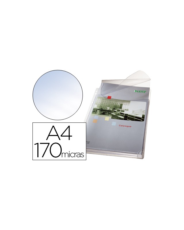 Funda multitaladro esselte din a4 pvc 170 mc con fuelle y solapa superior capacidad 200 hojas pack de 5 unidades