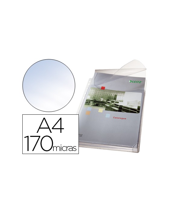 Funda multitaladro esselte din a4 pvc 170 mc con fuelle y solapa superior capacidad 200 hojas pack de 5 unidades