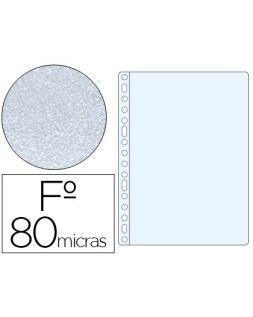 Funda multitaladro esselte folio polipropileno 80 mc 16 taladros piel de naranja caja de 100 unidades