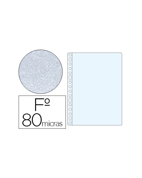 Funda multitaladro esselte folio polipropileno 80 mc 16 taladros piel de naranja caja de 100 unidades